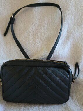 Charming Charlie Black Cross Body Faux Leather Purse